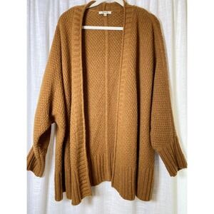 Madewell Cozy Cardigan Womens Rustic Brown Open Front Chunky Casual Long | Large